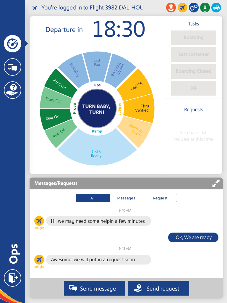 Southwest Airlines OpSync operational interface