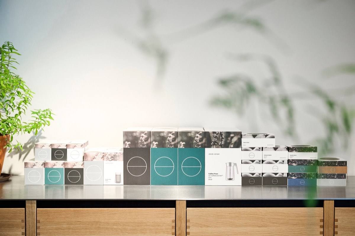 Jacob Jensen product and packaging installation
