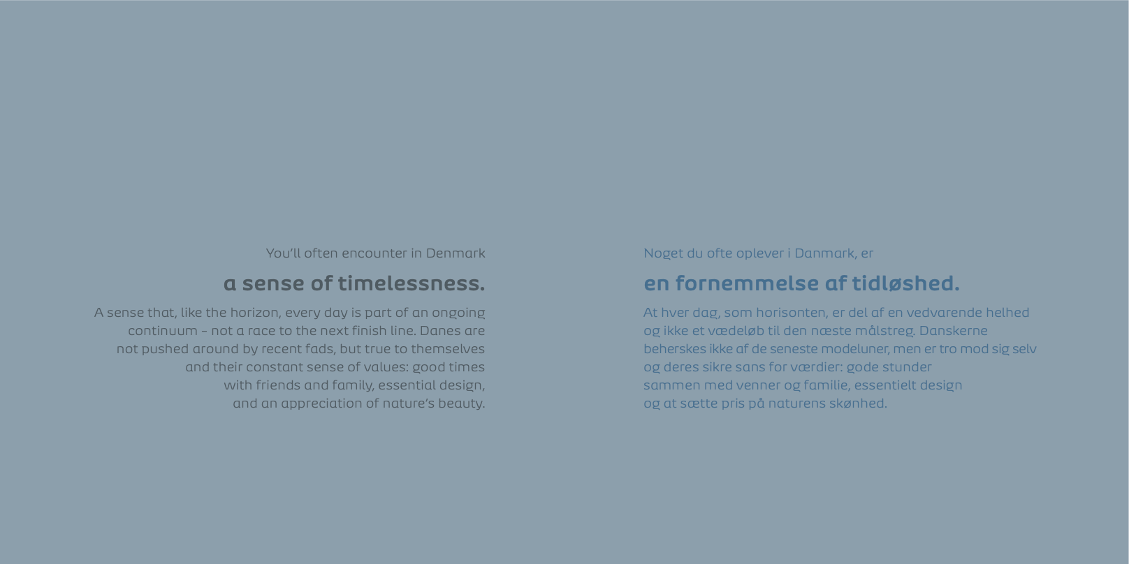 Horisont spread introducing timelessness and movement